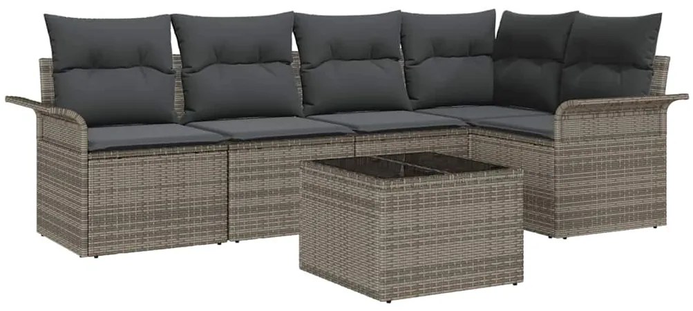 vidaXL Σετ Καναπέ Κήπου 6 pcs 242.5 x 132.5 x 85 εκ. Πολυ ράταν