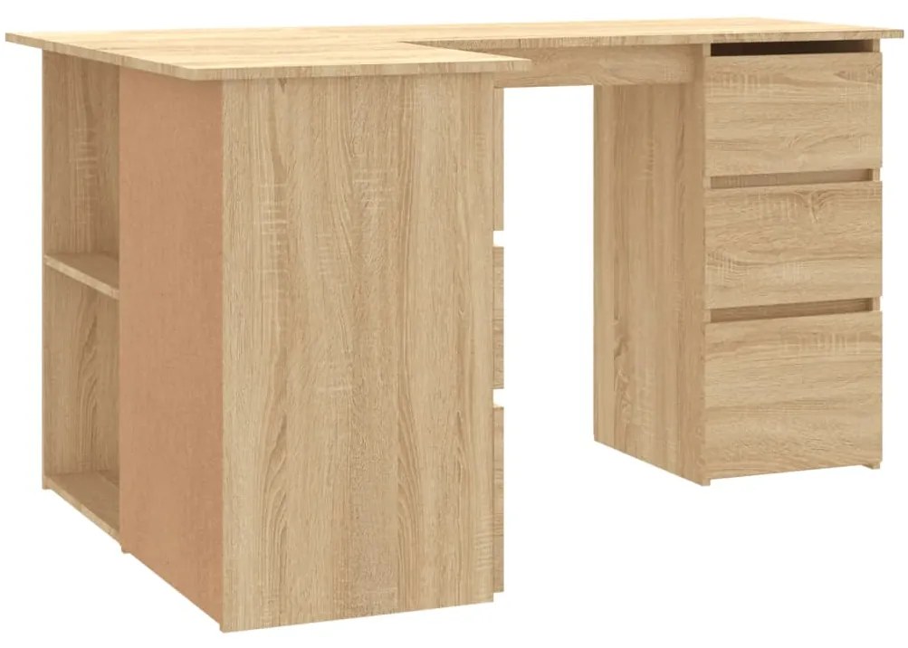 vidaXL Γραφείο Γωνιακό Sonoma Δρυς 145 x 100 x 76 εκ. από Επεξ. Ξύλο