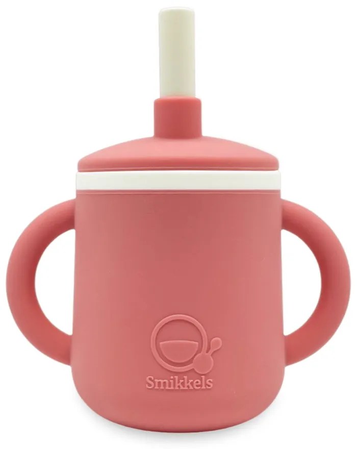 Ποτήρι Εκπαιδευτικό 180ml Με Καλαμάκι Smikkels Ροζ 63-30018