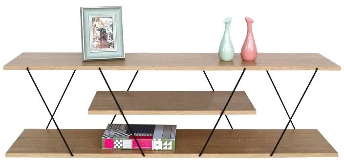 Έπιπλο τηλεόρασης Tars οακ-μαύρο 120x30x33εκ 120x30x33 εκ.
