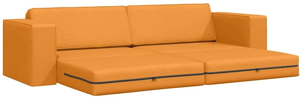 vidaXL Καναπές Κρεβάτι 2-σε-1 Σκούρα Κίτρινη 245x150x60.5 cm Ύφασμα