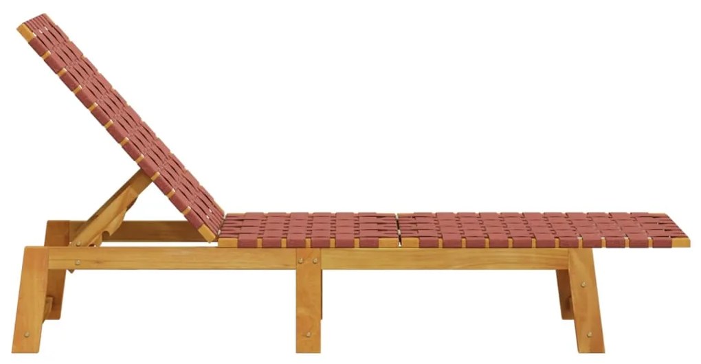 vidaXL Ξαπλώστρες 2 τεμ. Κόκκινο από Μασίφ Ξύλο Ακακίας και Ύφασμα