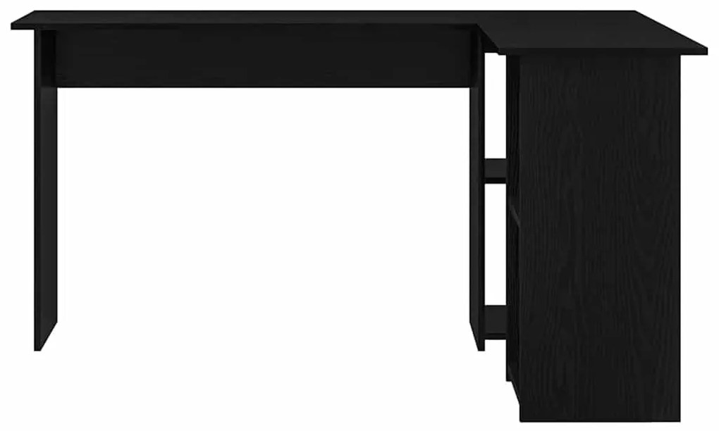 vidaXL Γραφείο με ράφι Μαύρη Οξυά 142 x 102 x 73 εκ Επεξεργασμένο ξύλο