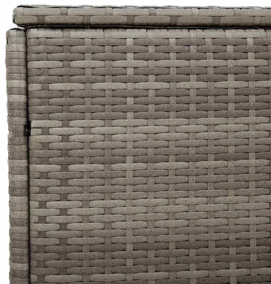 κουτί αποθήκευσης κήπου γκρι 110x50x58 cm Poly Rattan - Γκρι