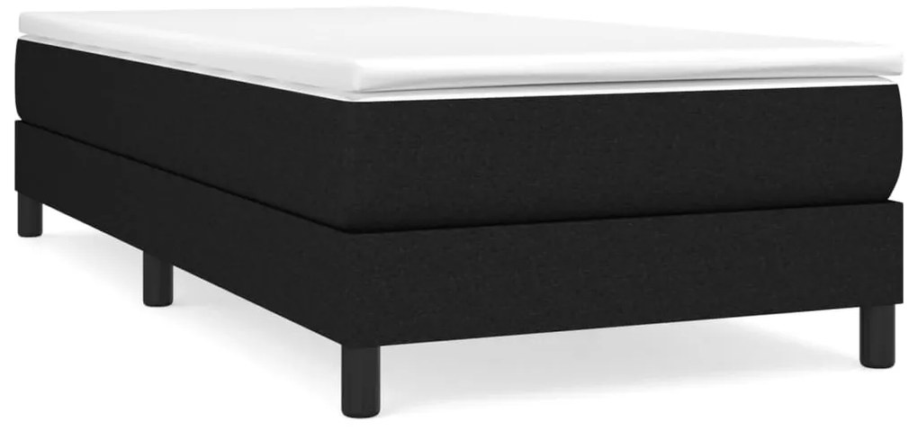 vidaXL Κρεβάτι Boxspring με Στρώμα Μαύρο 90x190 εκ.Υφασμάτινο