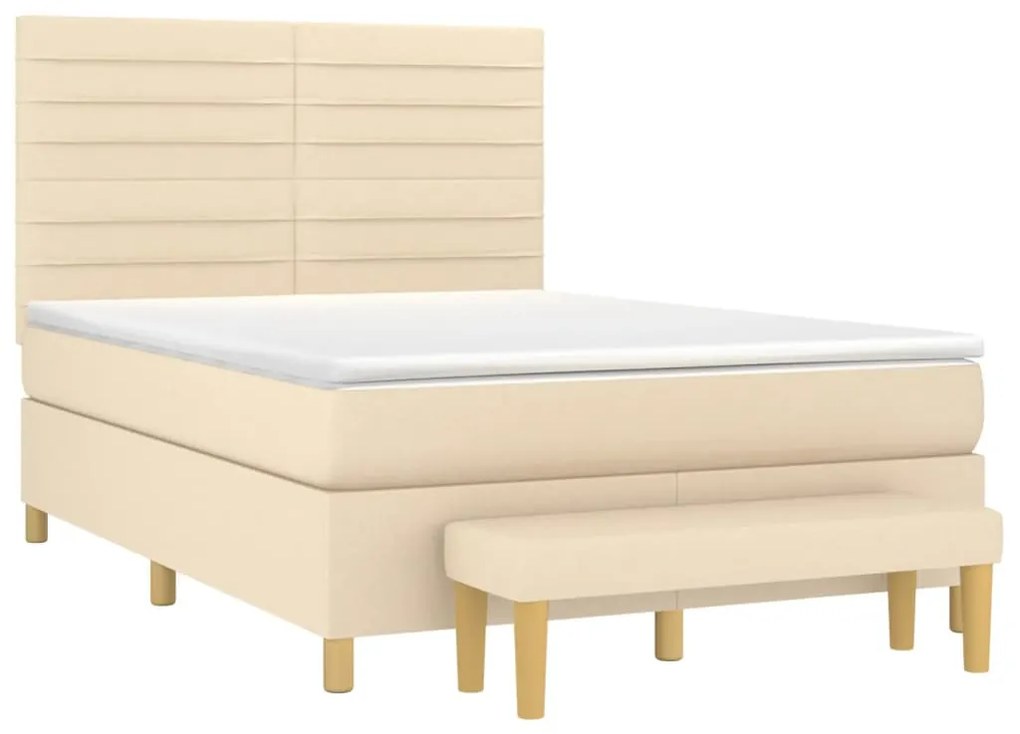 ΚΡΕΒΑΤΙ BOXSPRING ΜΕ ΣΤΡΩΜΑ ΚΡΕΜ 140X200 ΕΚ. ΥΦΑΣΜΑΤΙΝΟ 3137242