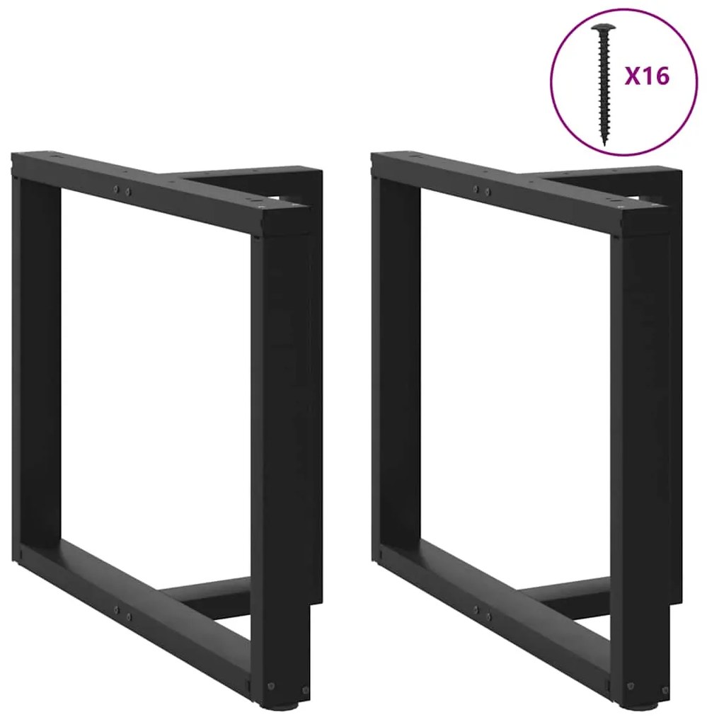 vidaXL Πόδια Τραπεζαρίας σε Σχήμα Τ, 2 τεμ. Μαύρο 100x35x(72-73) εκ. Ατσάλι