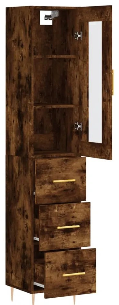 vidaXL Ντουλάπι Καπνιστή δρυς 34,5x34x180 εκ. από Επεξεργασμένο Ξύλο