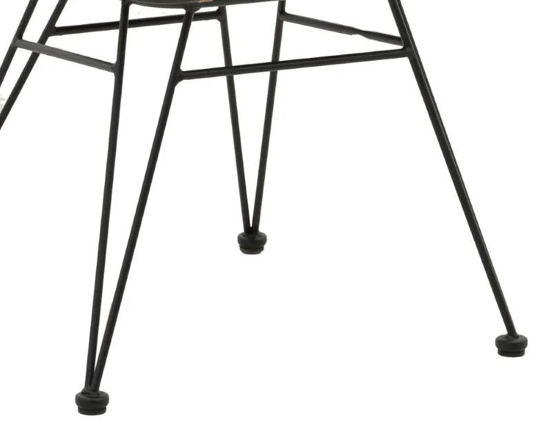 Καρέκλα - Πολυθρόνα Naoki με μαξιλάρι pe φυσικό-μαύρο μέταλλο 62x62x70 εκ. 62x62x70 εκ.