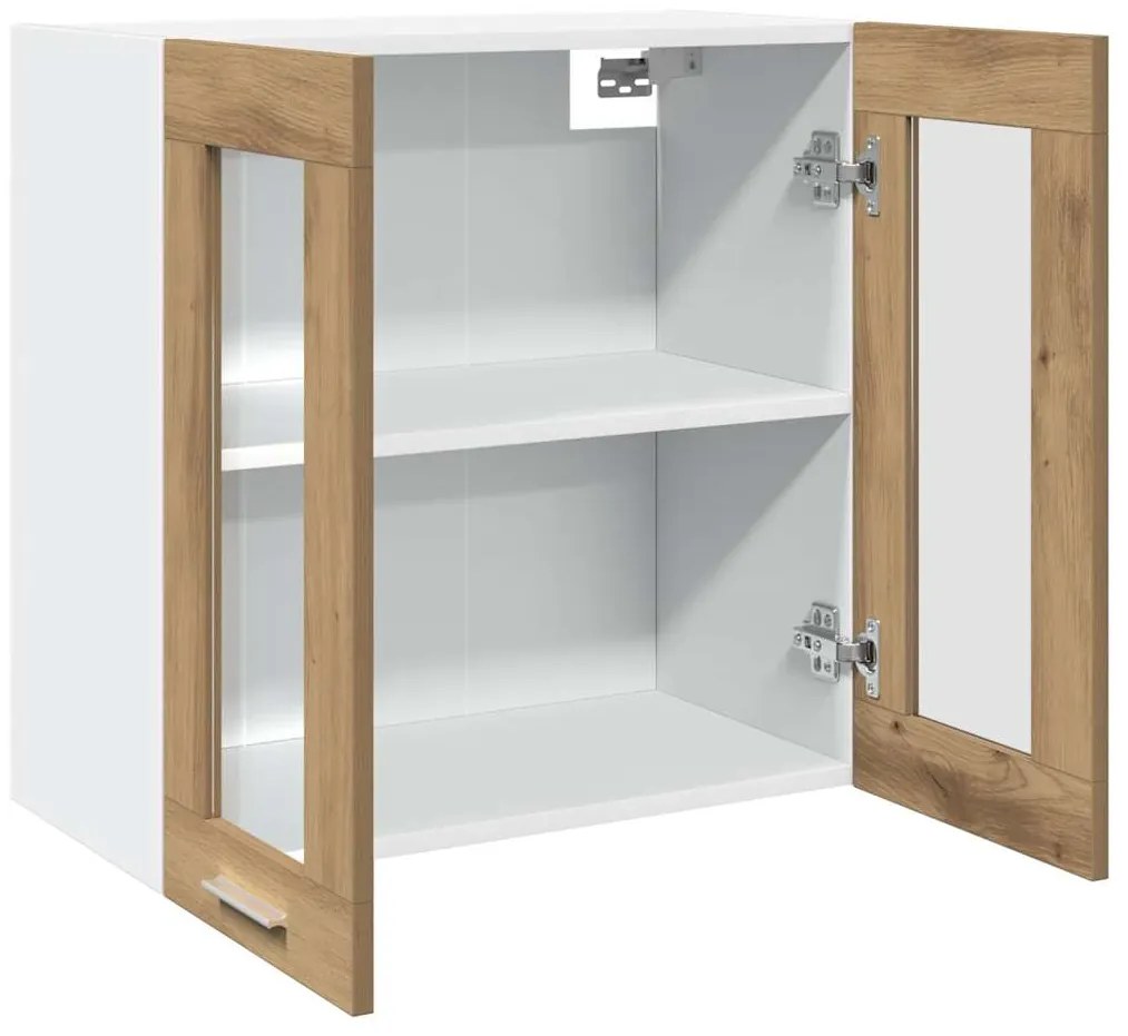 Ντουλάπι τοίχου κουζίνας με γυάλινη πόρτα Artisan Oak - Καφέ