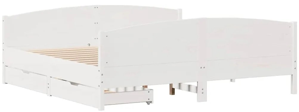 vidaXL Σκελετός Κρεβ. Χωρίς Στρώμα Λευκό 180x200 εκ Μασίφ Πεύκο