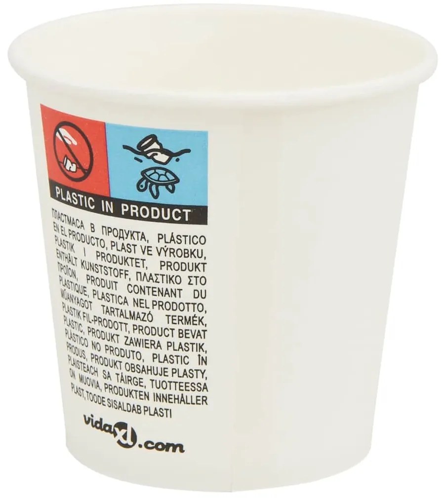 Χάρτινα κύπελλα καφέ 1000 τεμάχια 4oz 100ml Λευκό - Λευκό