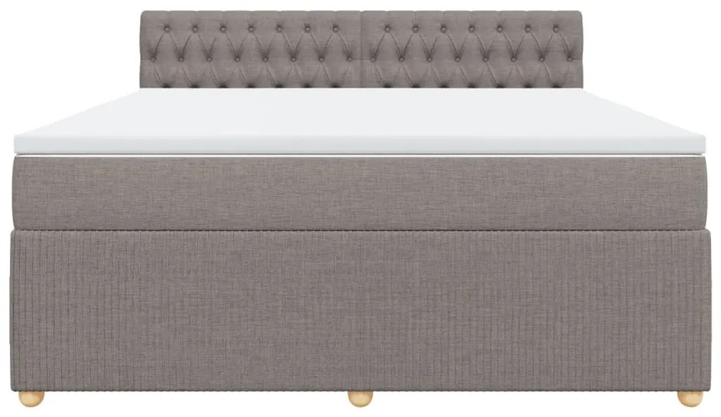 vidaXL Κρεβάτι Boxspring με Στρώμα Taupe 180x200 εκ. Υφασμάτινο