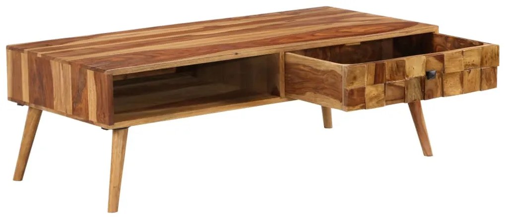 vidaXL Τραπεζάκι Σαλονιού Μελί 110 x 50 x 37 εκ. Μασίφ Ξύλο Ακακίας