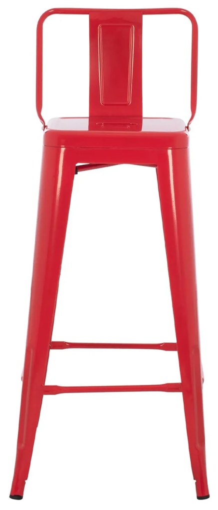 Σκαμπό μπάρ με πλάτη Melita-Pro Μεταλλικό Κόκκινο 42x42x100Υ εκ. 42x42x100 εκ.