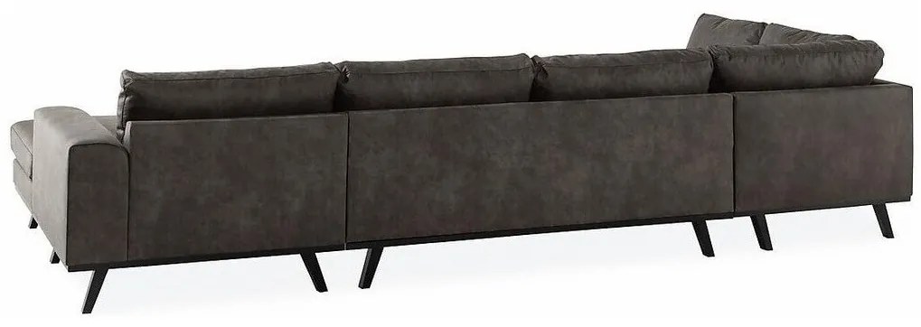 Γωνιακός Καναπές Seattle K117, Σκούρο γκρι, 351x202x85cm, Πόδια: Ξύλο | Epipla1.gr