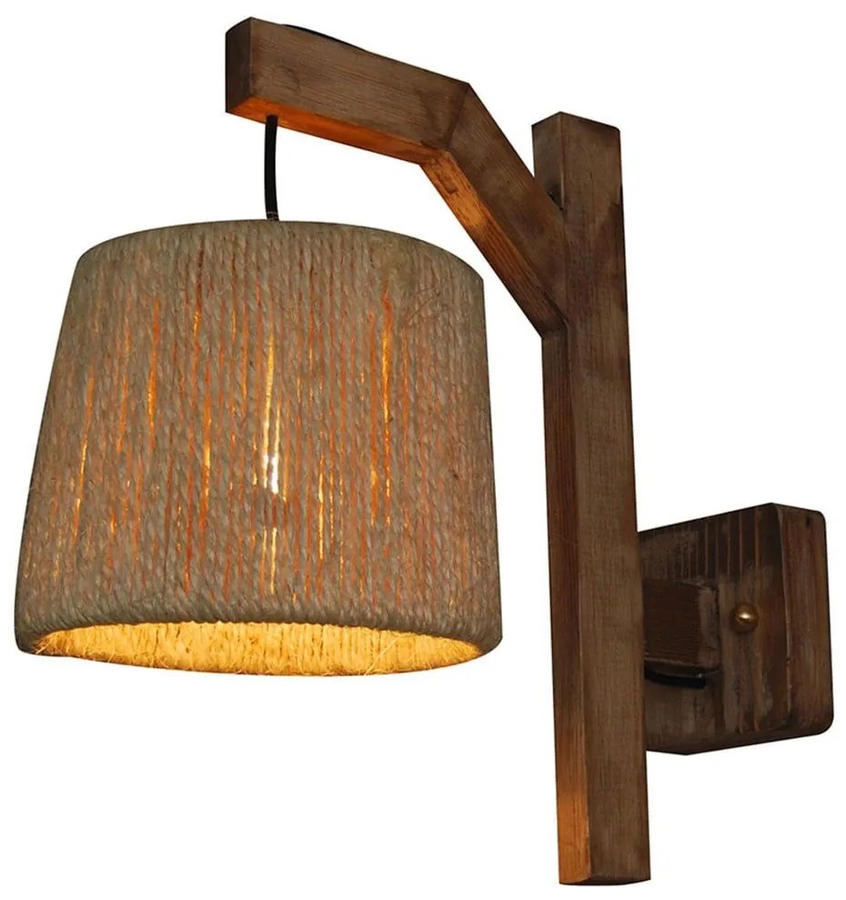 Φωτιστικό Τοίχου - Απλίκα HL-304W 77-3131 Silas Natural Homelighting Wood, Fabric