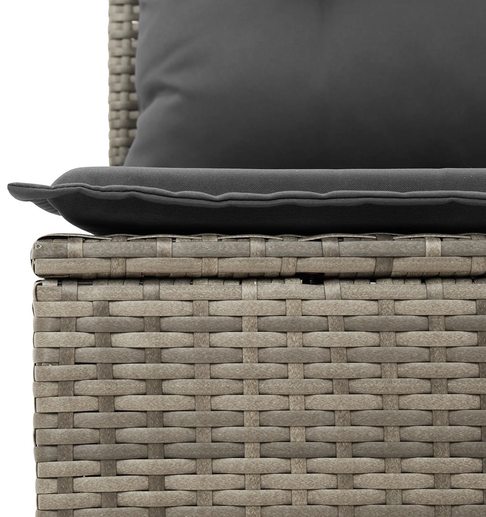 vidaXL Set Κήπου  9 Τεμαχίων με Μαξιλάρια Γκρι Πολυρατάν
