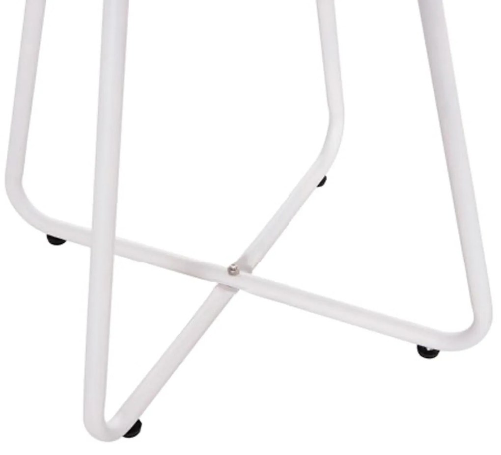 Σετ κήπου Lounge PONY 3 τμχ C21193.02 Μέταλλο &amp; Συνθ. Rattan σε Λευκό - Μαύρο 66x68x75 εκ.