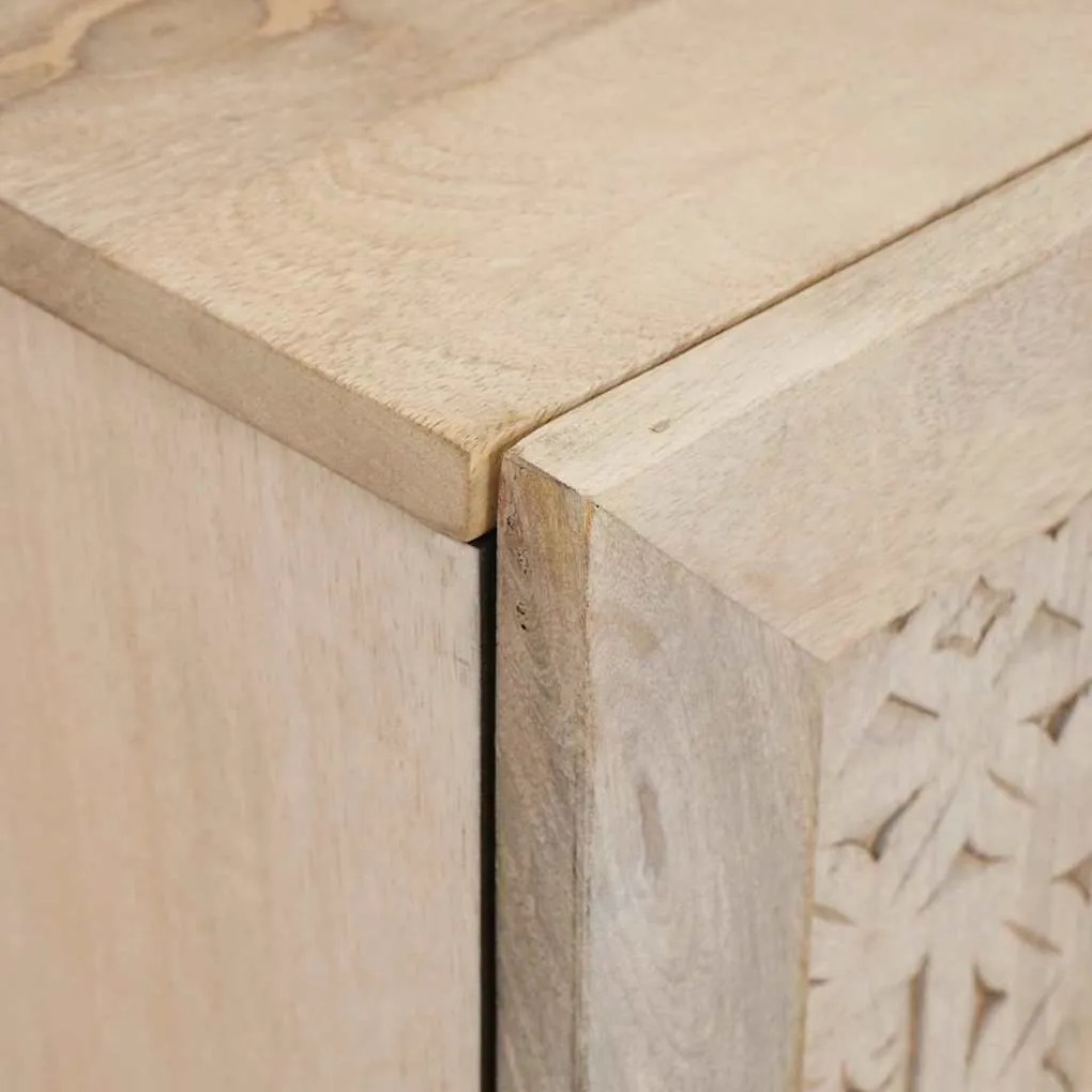 vidaXL Ντουλάπι Μπάνιου Λευκό 38 x 33.5 x 160 εκ Στερεό Ξύλο Μάνγκο