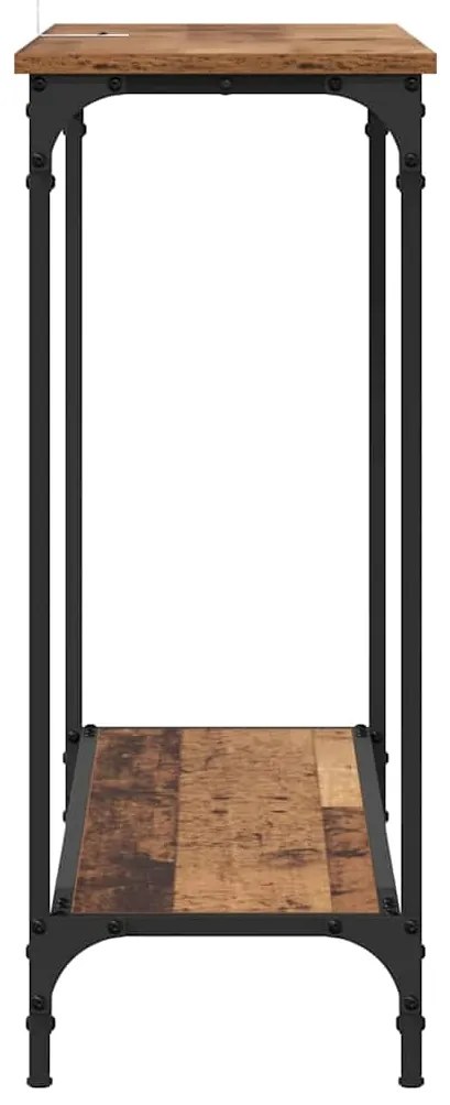 vidaXL Τραπέζι κονσόλας με ράφι Παλαιό ξύλο 101 x 30.5 x 75 εκ