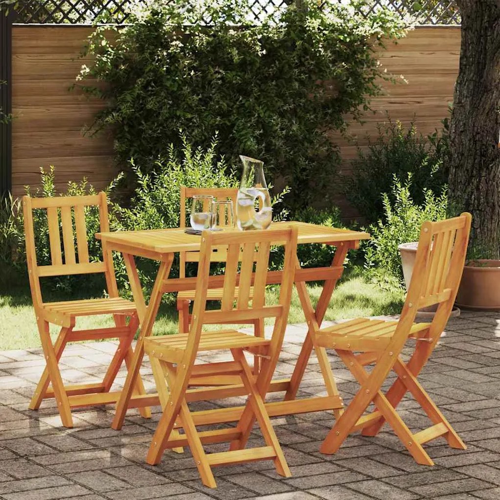 vidaXL Σετ Μπιστρό Κήπου 5 pcs Καφέ Μασίφ ξύλο ακακίας