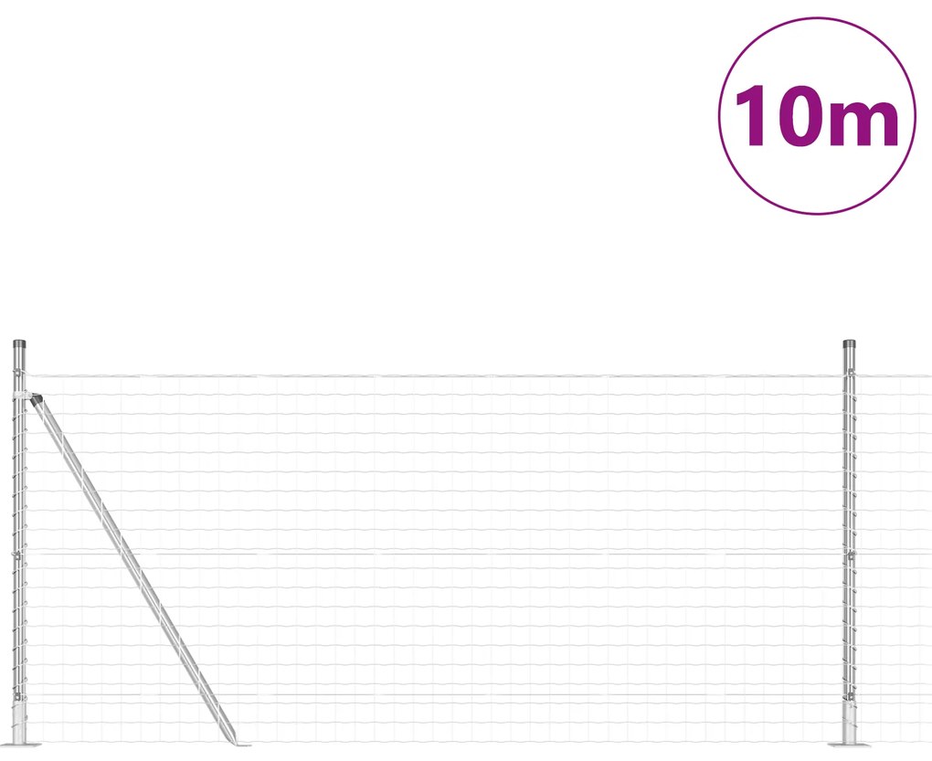 vidaXL Euro Fence με 13 Μονοπάτια 0.8x25 μ Γαλβανισμένος Χάλυβας