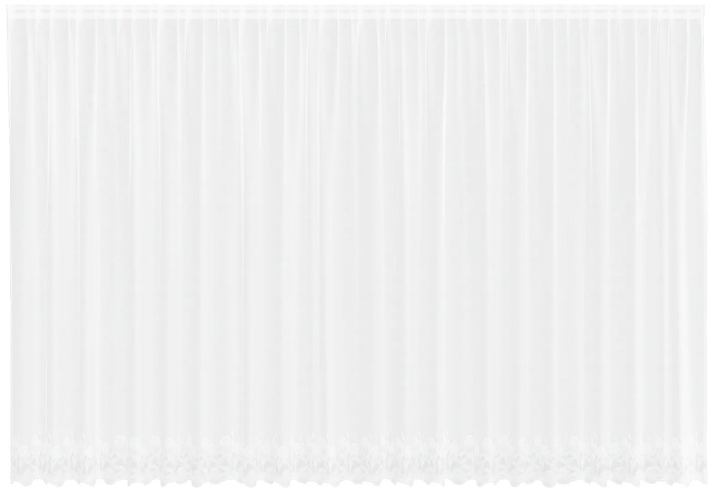 vidaXL Κουρτίνα Δαντέλας με κουρτίνες Floral Λευκό 600 x 240 εκ. Πολυεστέρας