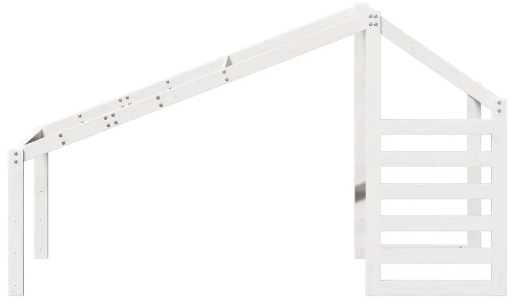 vidaXL Οροφή Κρεβατιού Παιδική Λευκό 188x82x113 εκ. Μασίφ Ξύλο Πεύκου