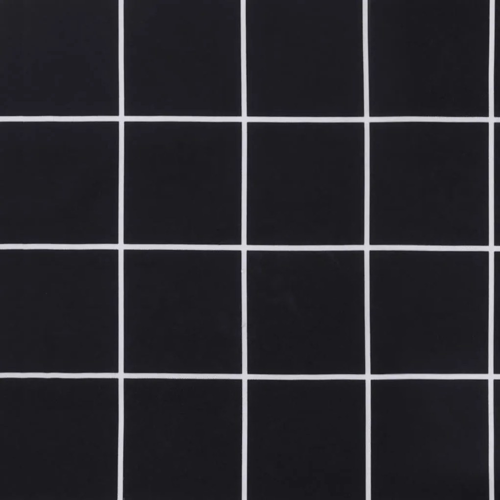 vidaXL Μαξιλάρι Πάγκου Μαύρο Καρό 200x50x3 εκ. Ύφασμα Oxford