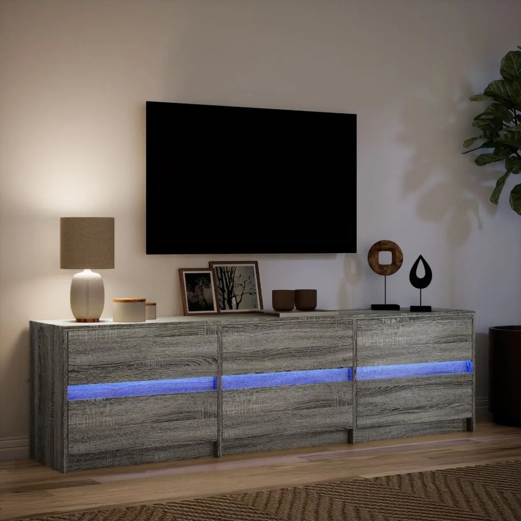 ΈΠΙΠΛΟ ΤΗΛΕΟΡΑΣΗΣ ΜΕ LED ΓΚΡΙ SONOMA 180X34X50 ΕΚ. ΕΠΕΞ. ΞΥΛΟ 3307931