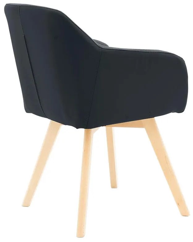 Καρέκλα - Πολυθρόνα Safira PU ύφασμα μαύρο-φυσικό 57x58x84εκ 2αδα 57x58x84 εκ.