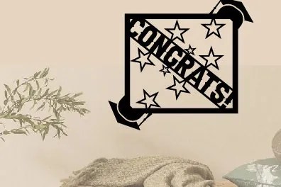 Intra απο ξύλο plywood  Χρώμα wenge 3mm-4mm πάχος - Συγχαρητήρια! κοπής με λέιζερ ού τοίχου Δίασταση 40x50 cm INTRAFABR-89114401