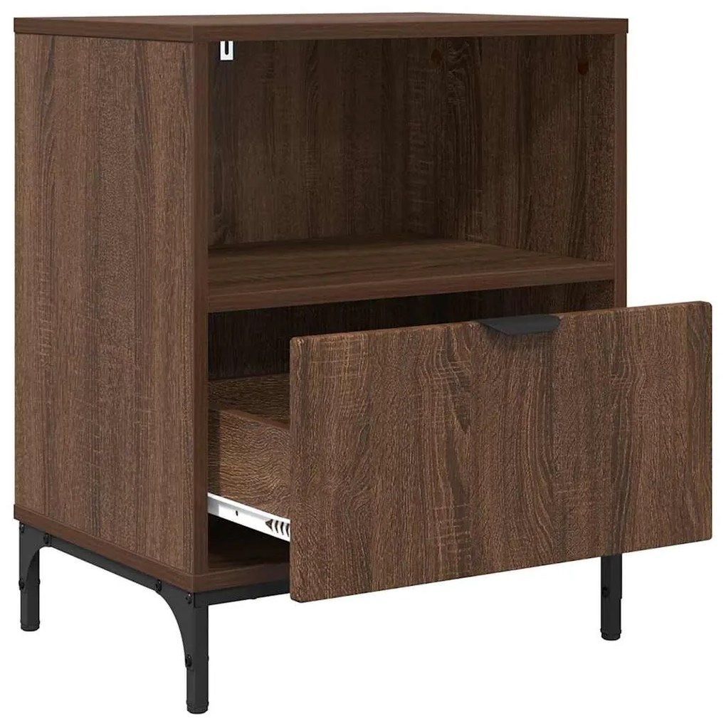 vidaXL Κομοδίνα 2 pcs Καφέ δρυς 49 x 36 x 61 εκ Επεξεργασμένο ξύλο