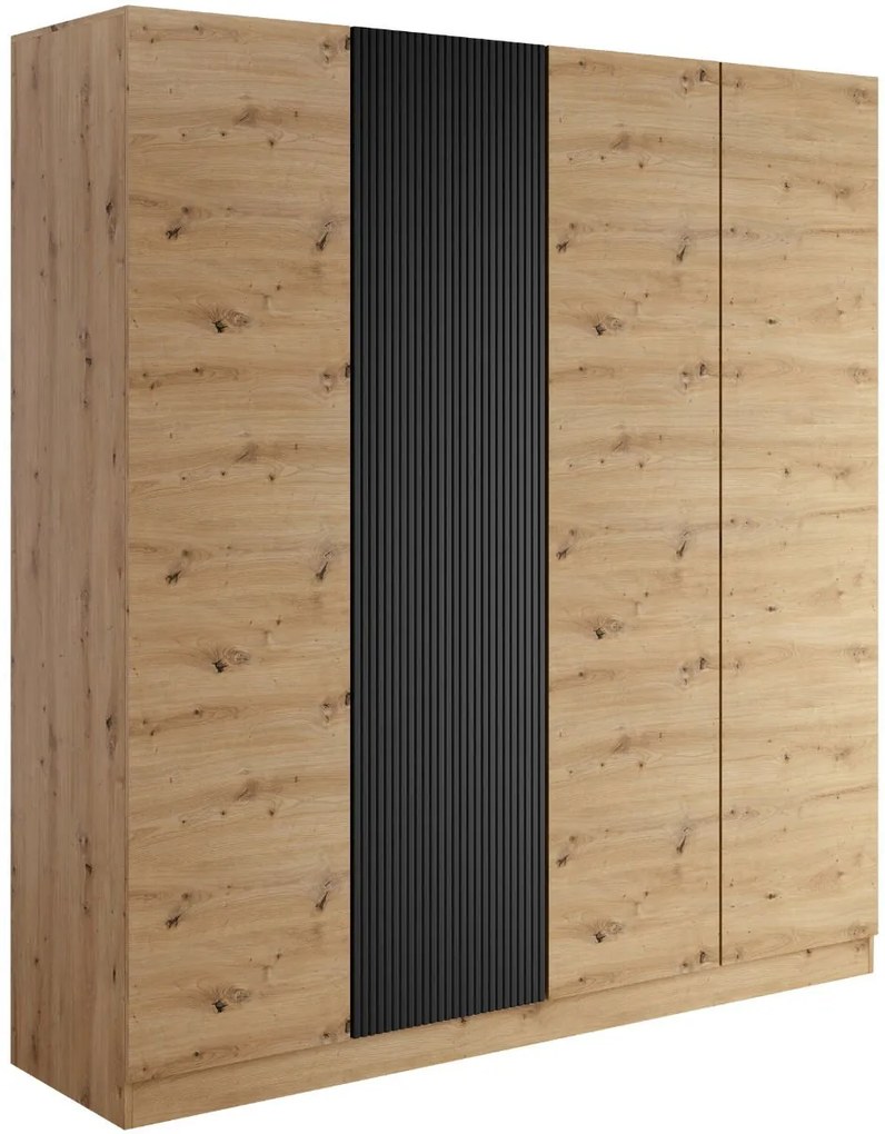 Ντουλάπα Como τετράφυλλη-Fusiko-Mavro