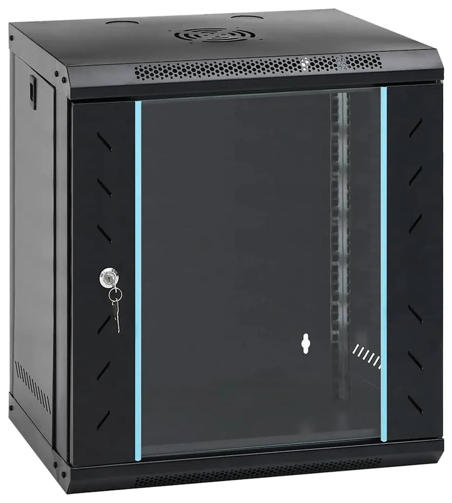 vidaXL Ντουλάπα δικτύου με αποθήκευση Μαύρο 53 x 45 x 60 εκ Ατσάλι