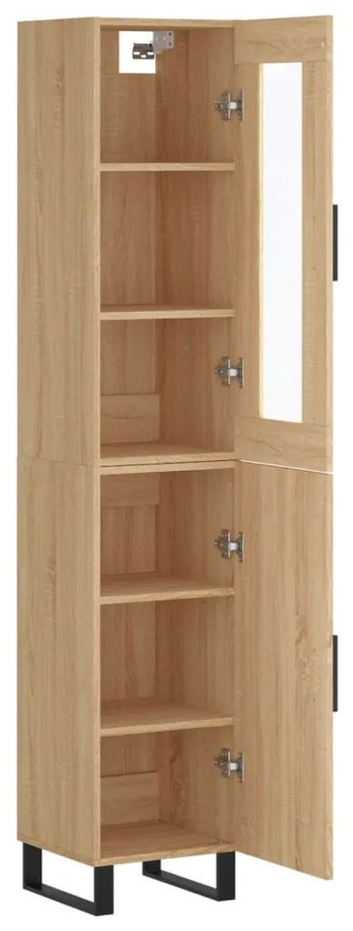 vidaXL Μπουφές Sonoma δρυς 34,5 x 34 x 180 εκ. από Επεξεργασμένο Ξύλο
