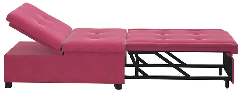 vidaXL Καναπές-Κρεβάτι Μπορντό 67 x 194 x 38 εκ Βελούδο