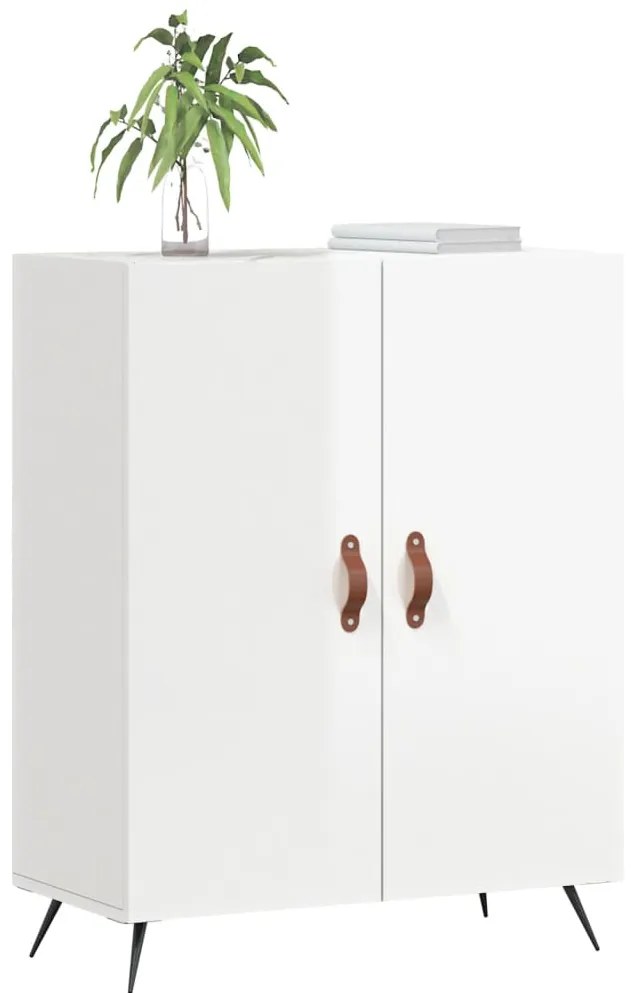 vidaXL Ντουλάπι Γυαλιστερό Λευκό 69,5x34x90 εκ. Επεξεργασμένο Ξύλο