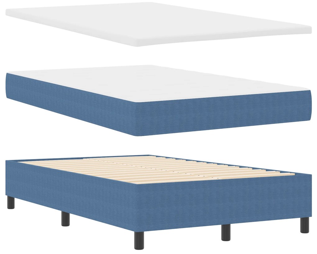 vidaXL Κρεβάτι με Στρώμα σε μπλε, 120 x 200 εκ., από βελούδο.