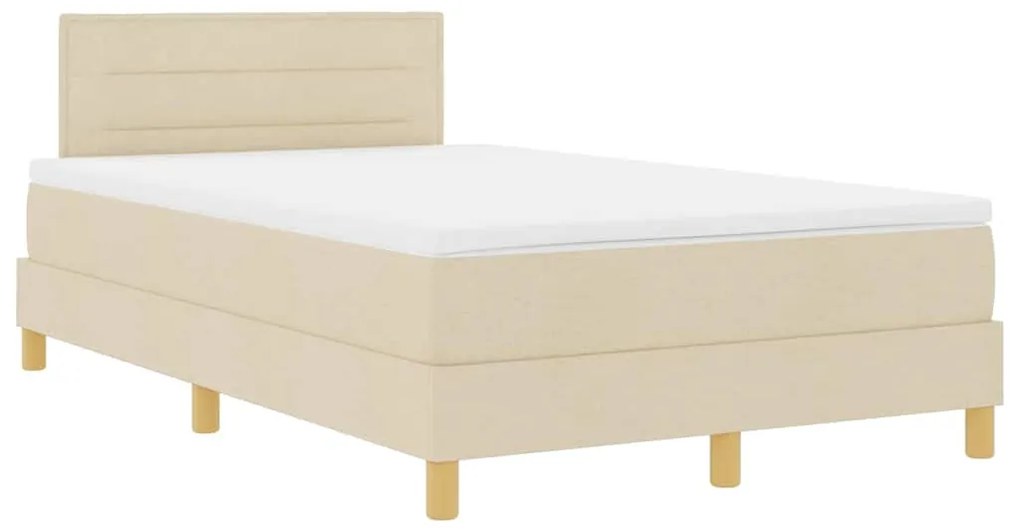 vidaXL Κρεβάτι box spring με στρώμα με στρώμα Κρεμ 120 x 200 cm ύφασμα
