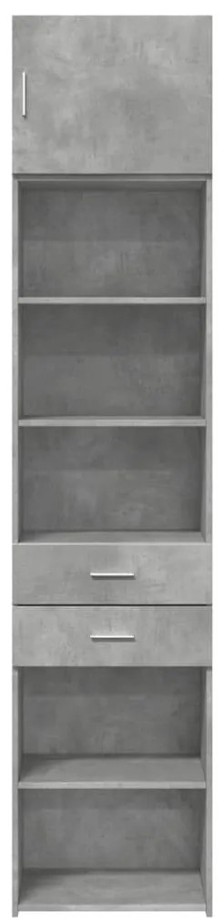 Ντουλάπι Αποθήκευσης Στενό Γκρι 50x42,5x225 εκ. Επεξεργ. Ξύλο - Γκρι