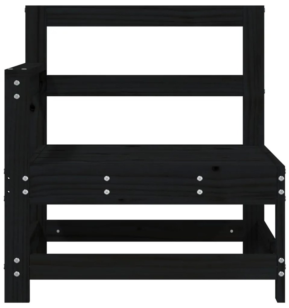 vidaXL Καναπέδες Κήπου Γωνιακοί 2 τεμ. Μαύροι από Μασίφ Ξύλο Πεύκου