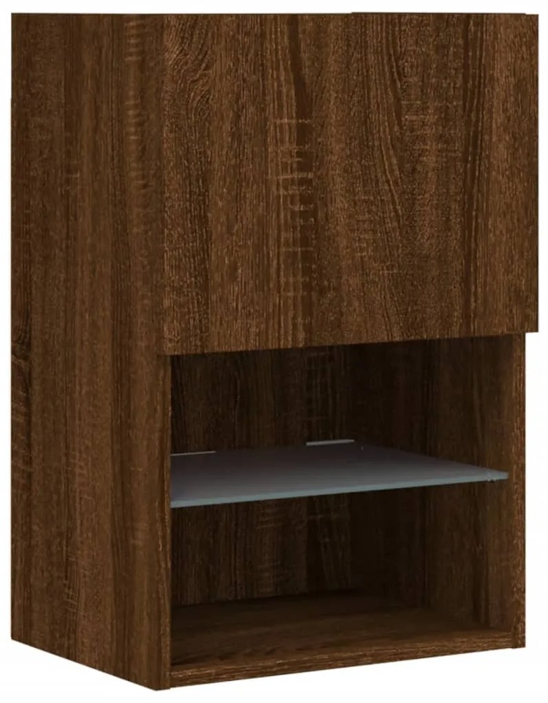 vidaXL Έπιπλο Τηλεόρασης με LED Καφέ Δρυς 40,5x30x60 εκ.