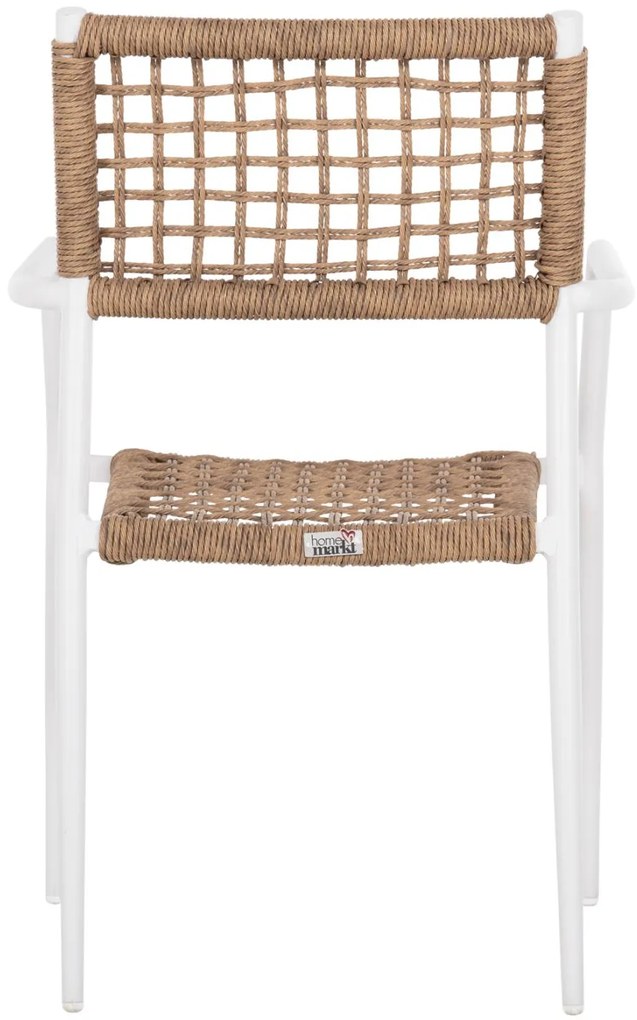 Καρέκλα - Πολυθρόνα TRILAN C6044.01 Λευκή Αλουμινίου με Φυσικό Συνθετικό Rattan 55,5x55x84Υεκ. 55.5x55x84 εκ.