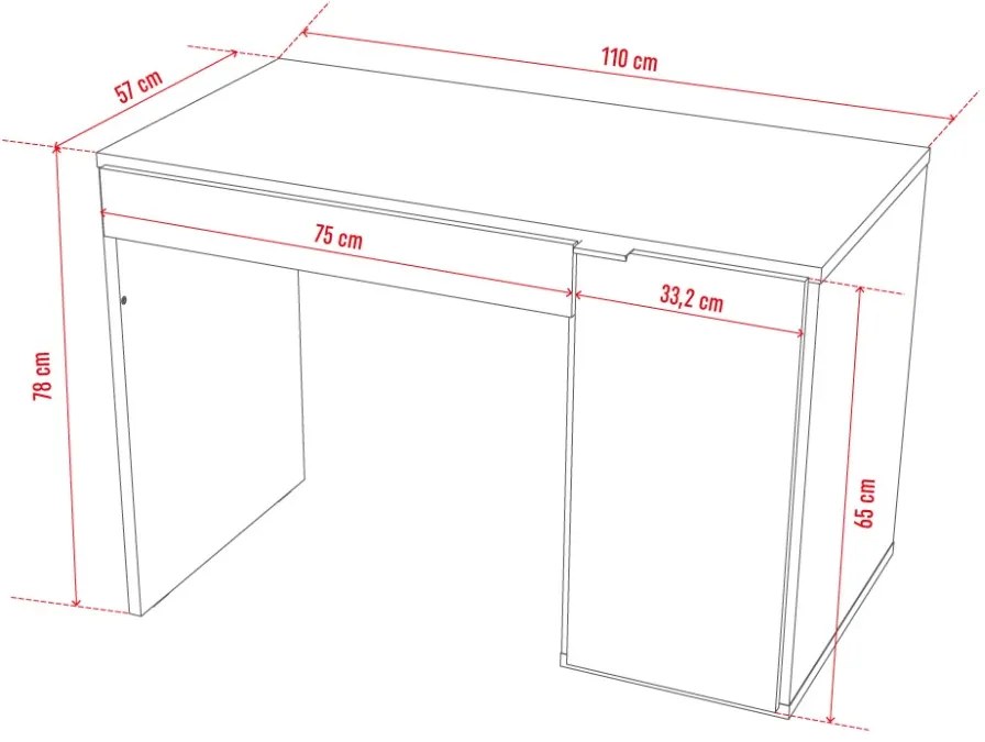 Γραφείο Simple 110-Λευκό