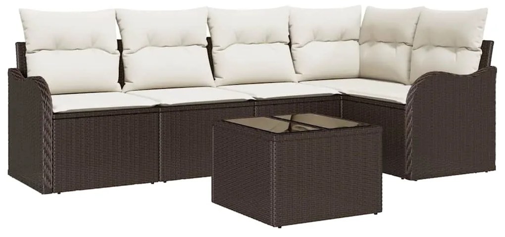 vidaXL Σετ Καναπέ Κήπου με μαξιλάρι 6 pcs Γκρι Πολυ ράταν