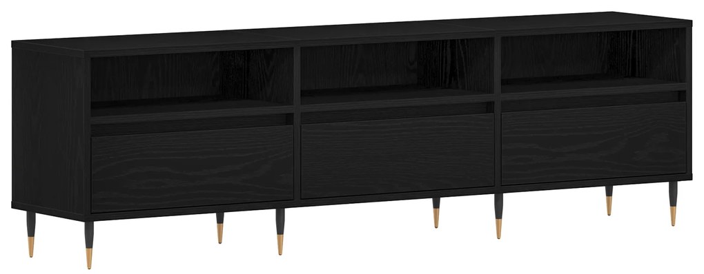 vidaXL Ντουλάπα τηλεόρασης Μαύρο Δρυς 150x30x44,5 εκ Κατασκευασμένο ξύλο