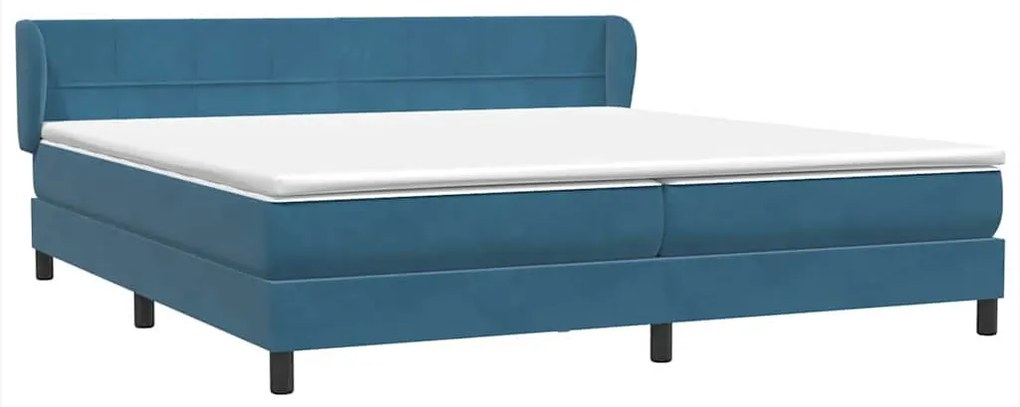 BOX SPRING ΚΡΕΒΑΤΙ ΜΕ ΣΤΡΩΜΑΤΑ ΣΚΟΥΡΟ ΜΠΛΕ 200X220 CM ΒΕΛΟΥΔΙΝΟ 3317587