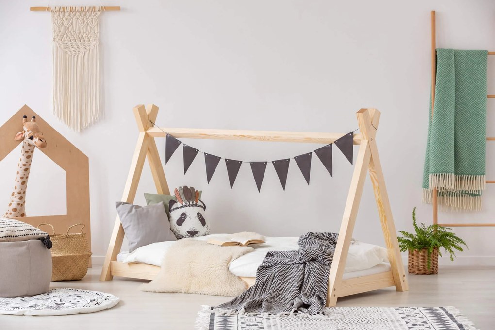 Kρεβάτι Παιδικό Montessori Tipi σε Φυσικό  Ξύλο  90×200cm  Adeko  (Δώρο 10% έκπτωση στο Στρώμα)